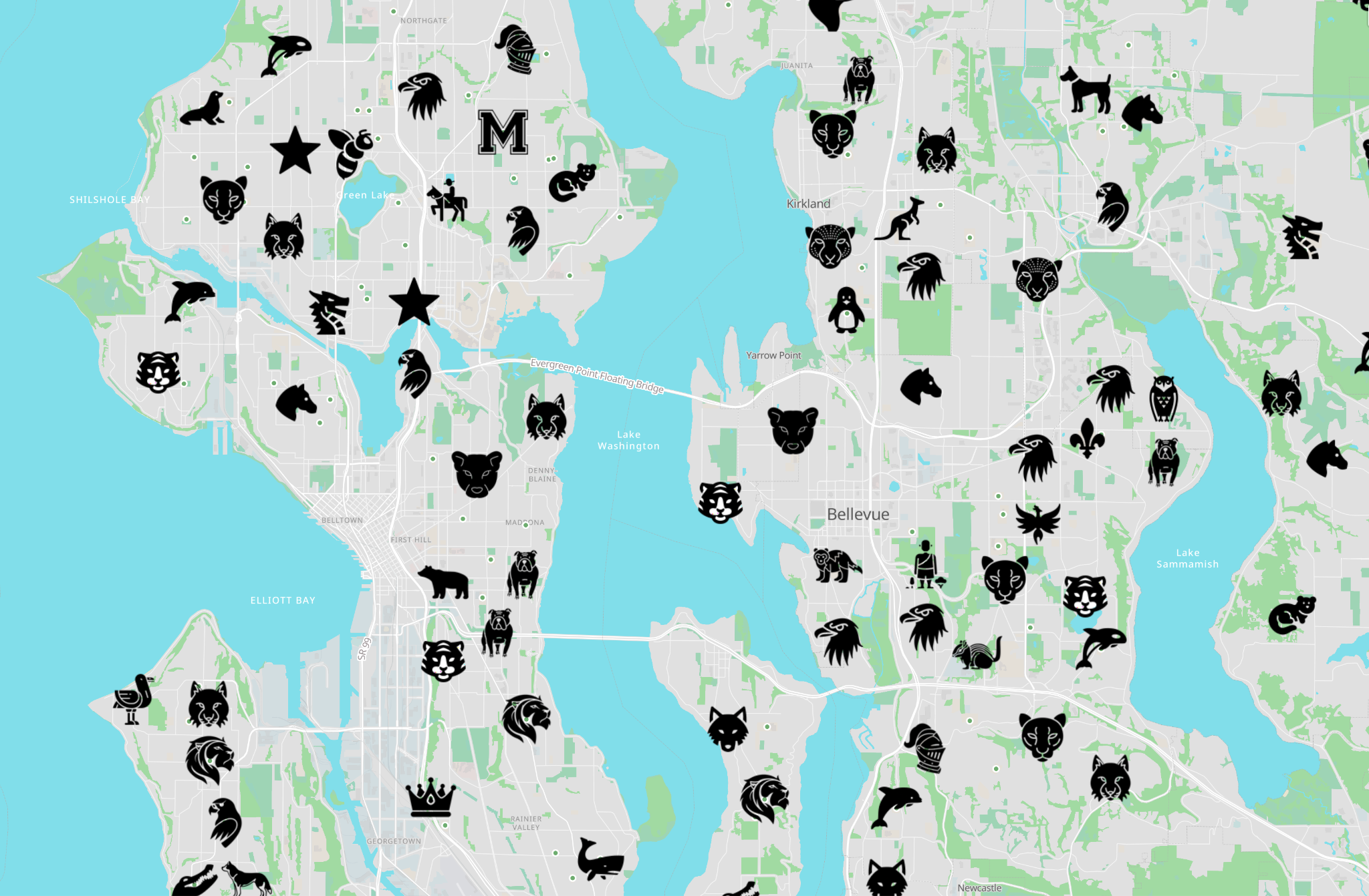 screenshot of Mascot Map