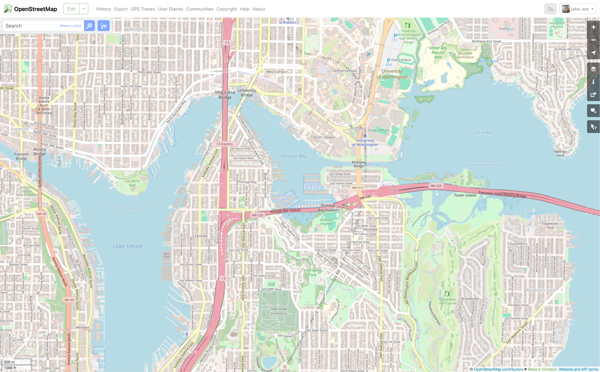 screenshot of OpenStreetMap homepage map